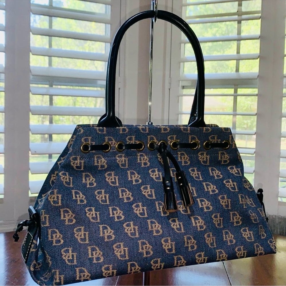Dooney & Bourke EUC++ Denim Monogram Shoulder Bag